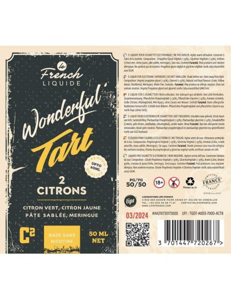 Wonderful Tart Citrons 2C - 60ml 3mg